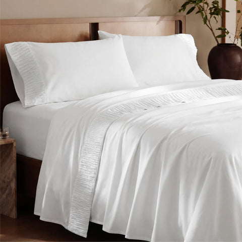 Bedsure king size sheets close-up shows soft brushed microfiber for cool sleep