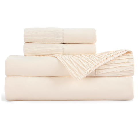 Light beige bedroom scene featuring Bedsure bedding for versatile decor.