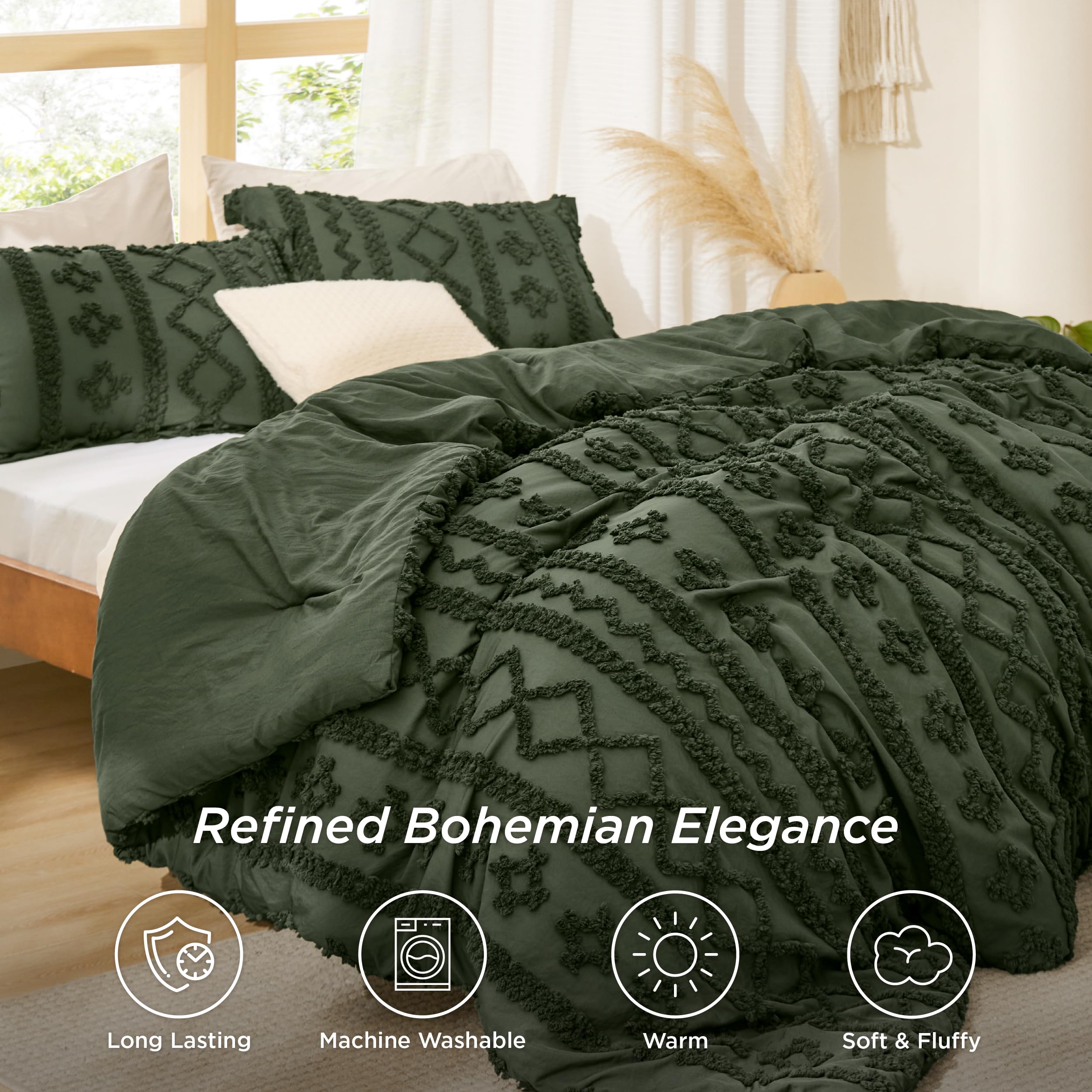 Bedsure king comforter is breathable and lightweight for year-round use.
