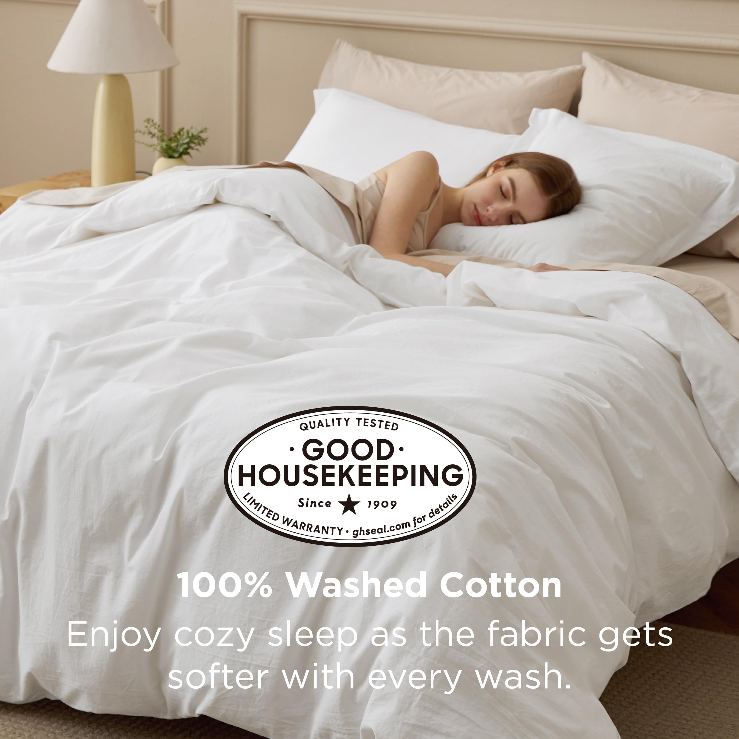 Bedsure linen-inspired texture look duvet cover, soft yet relaxed, ideal for casual bedrooms.