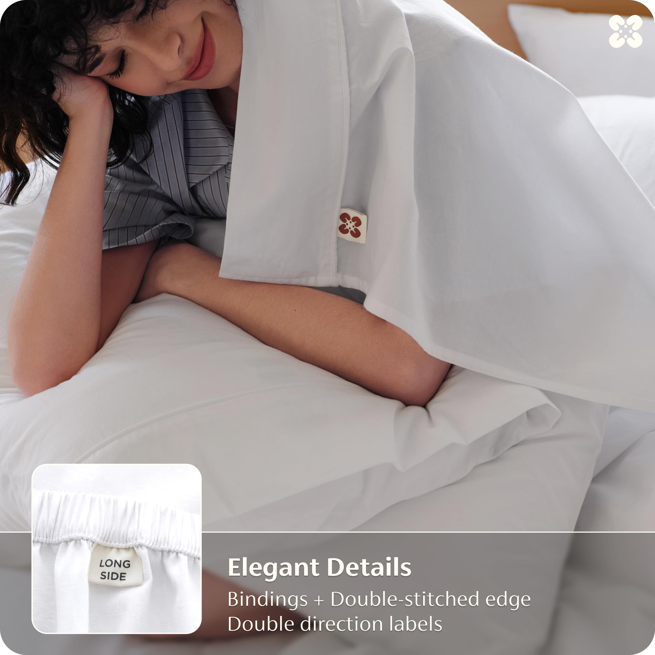 Bedsure linen-like percale fabric adds relaxed elegance to any bedroom.