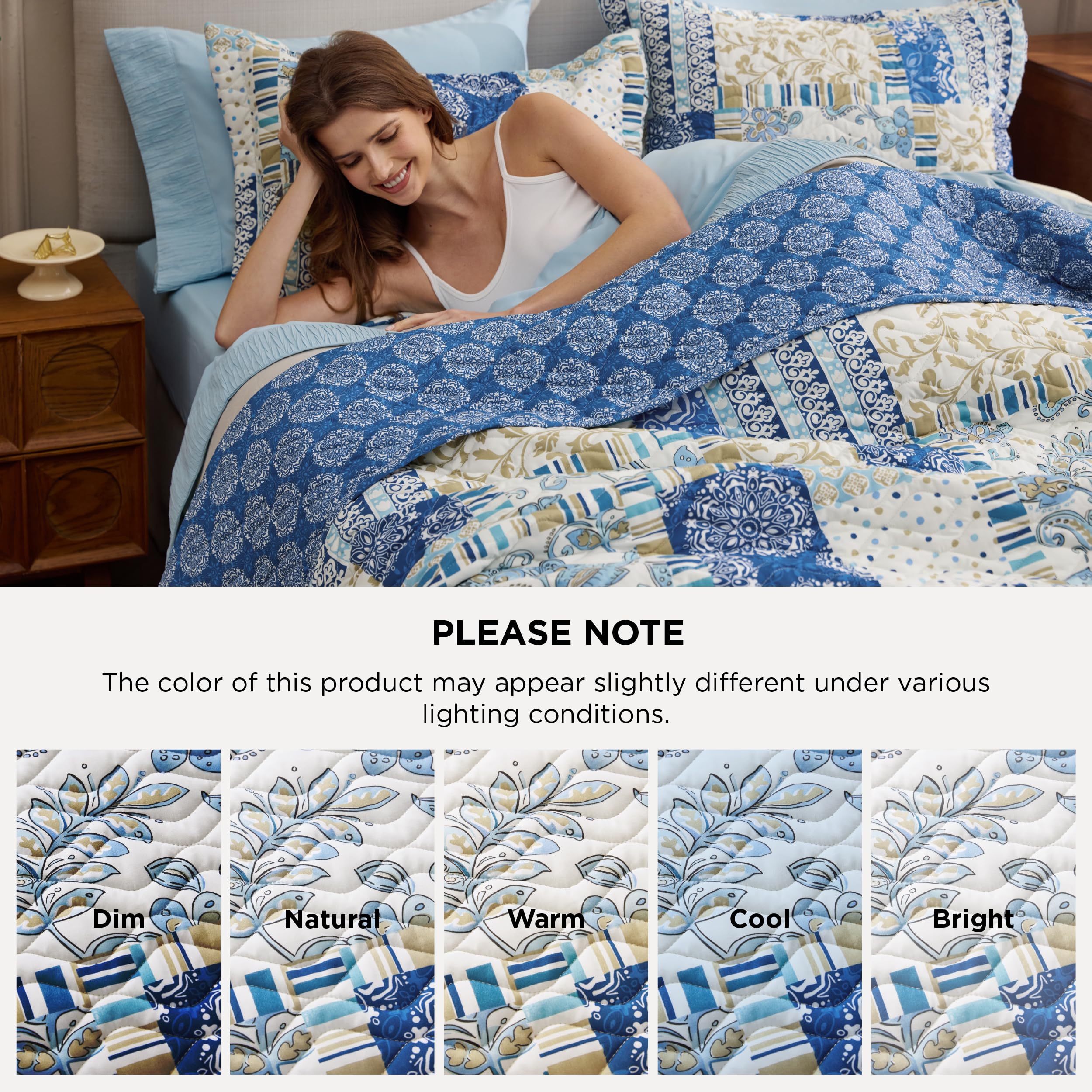 Bedsure queen-size quilt delivers a soft, quiet layer for cozy evenings.