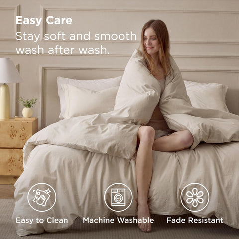 Machine wash cold care instructions for easy upkeep