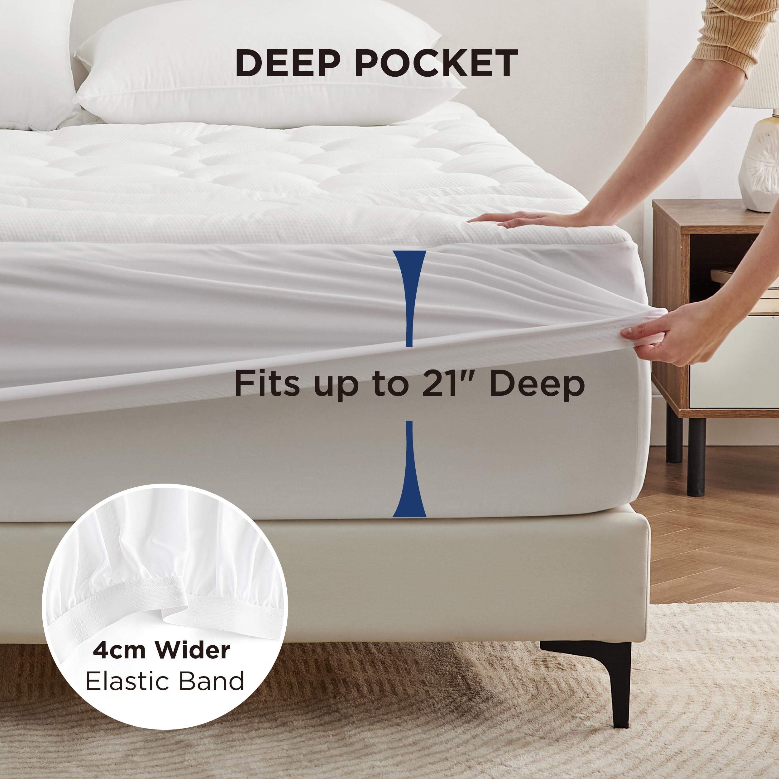 Bedsure machine-washable care label with easy care guidance.