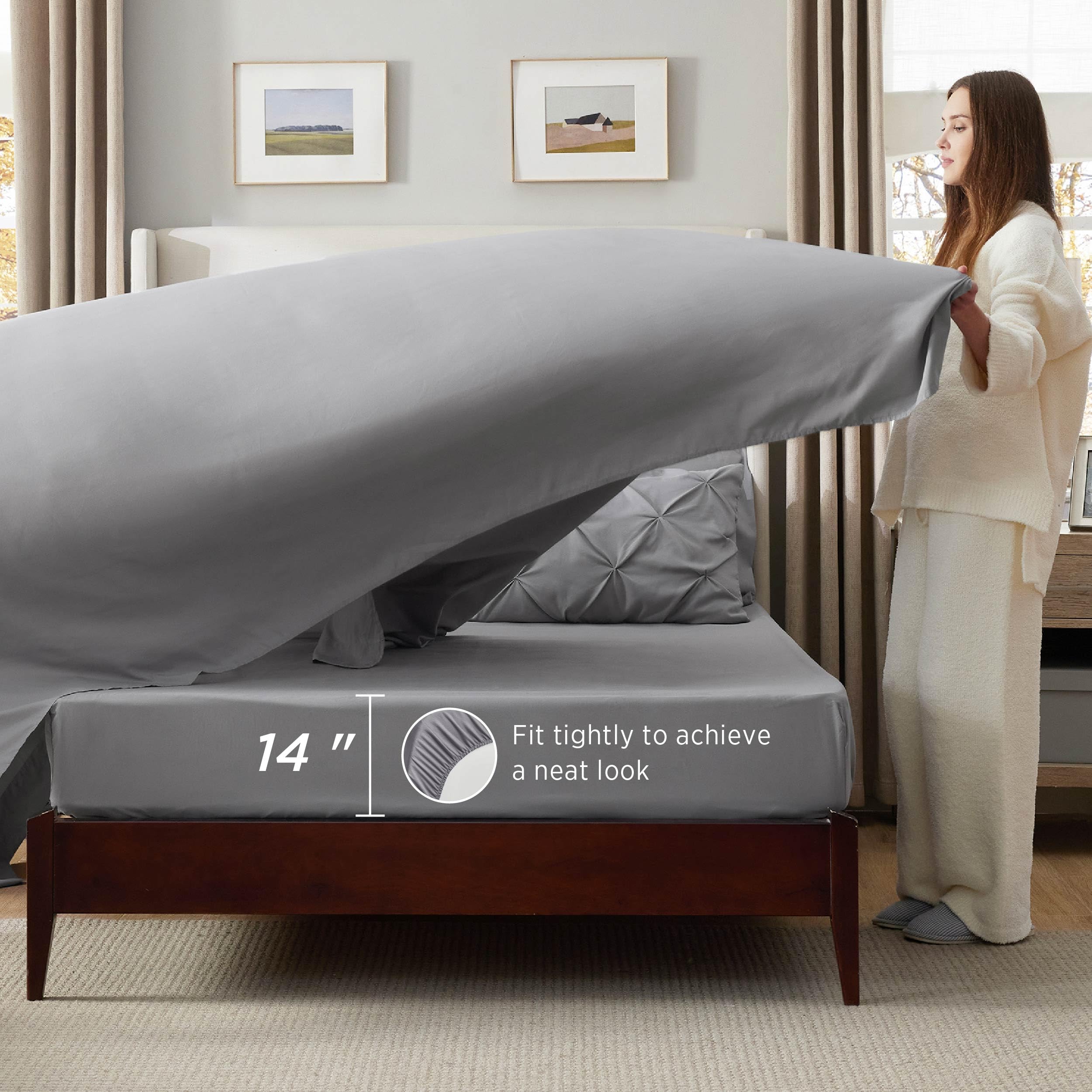 Soft Bedsure microfiber close-up showing smooth weave