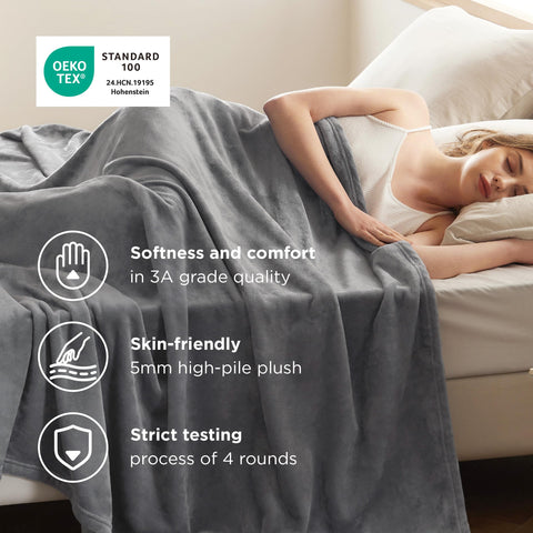 Bedsure microfiber soft blanket with durable stitching and long-lasting edges