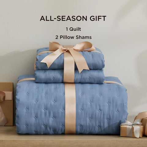Bedsure King Quilt with pair-shams shows coordinated bedding option.