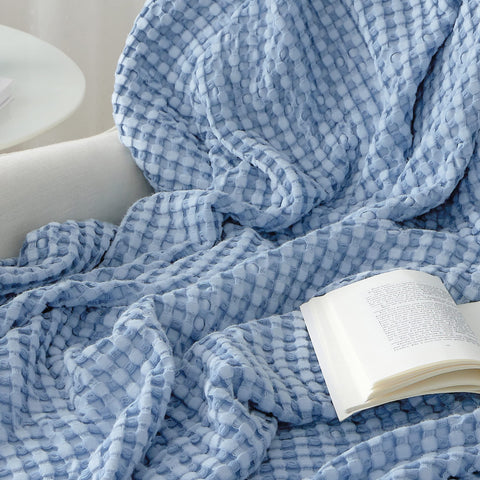 Bedsure sky blue color adds serene room accent.