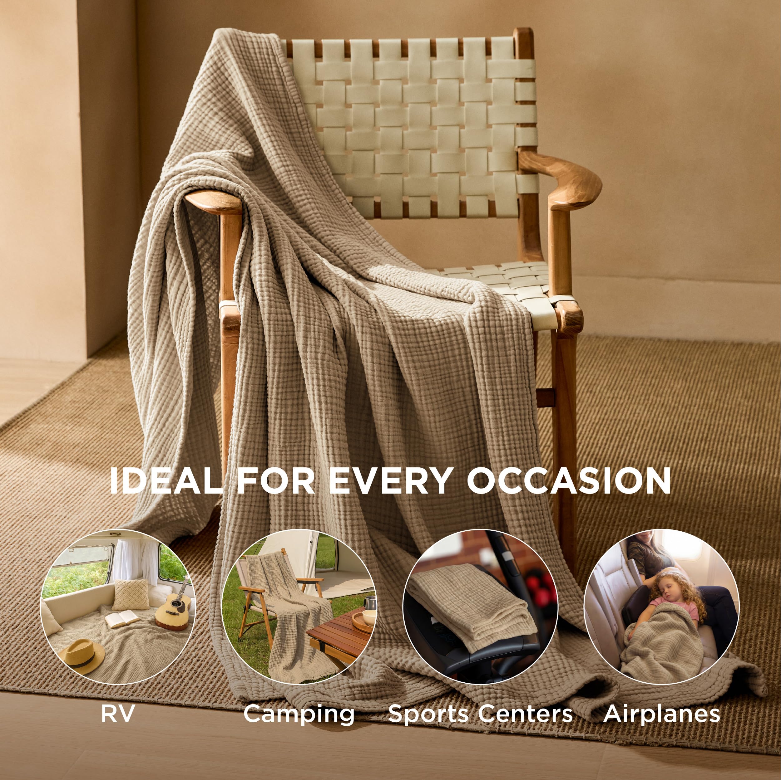 Bedsure blanket draped on a bedside table shows soft texture for restful nights.