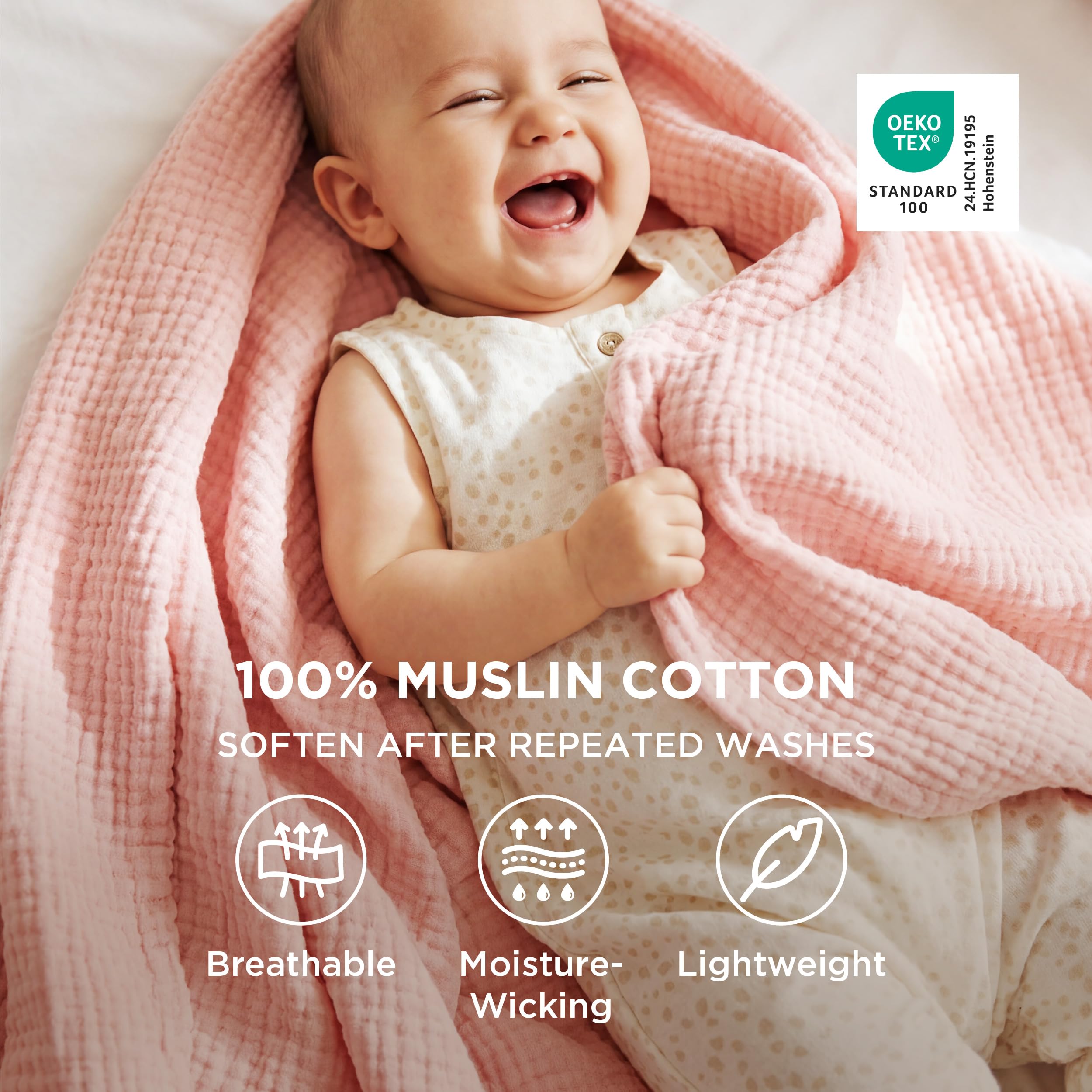 Bedsure muslin blanket breathable weave for cool summer lounging