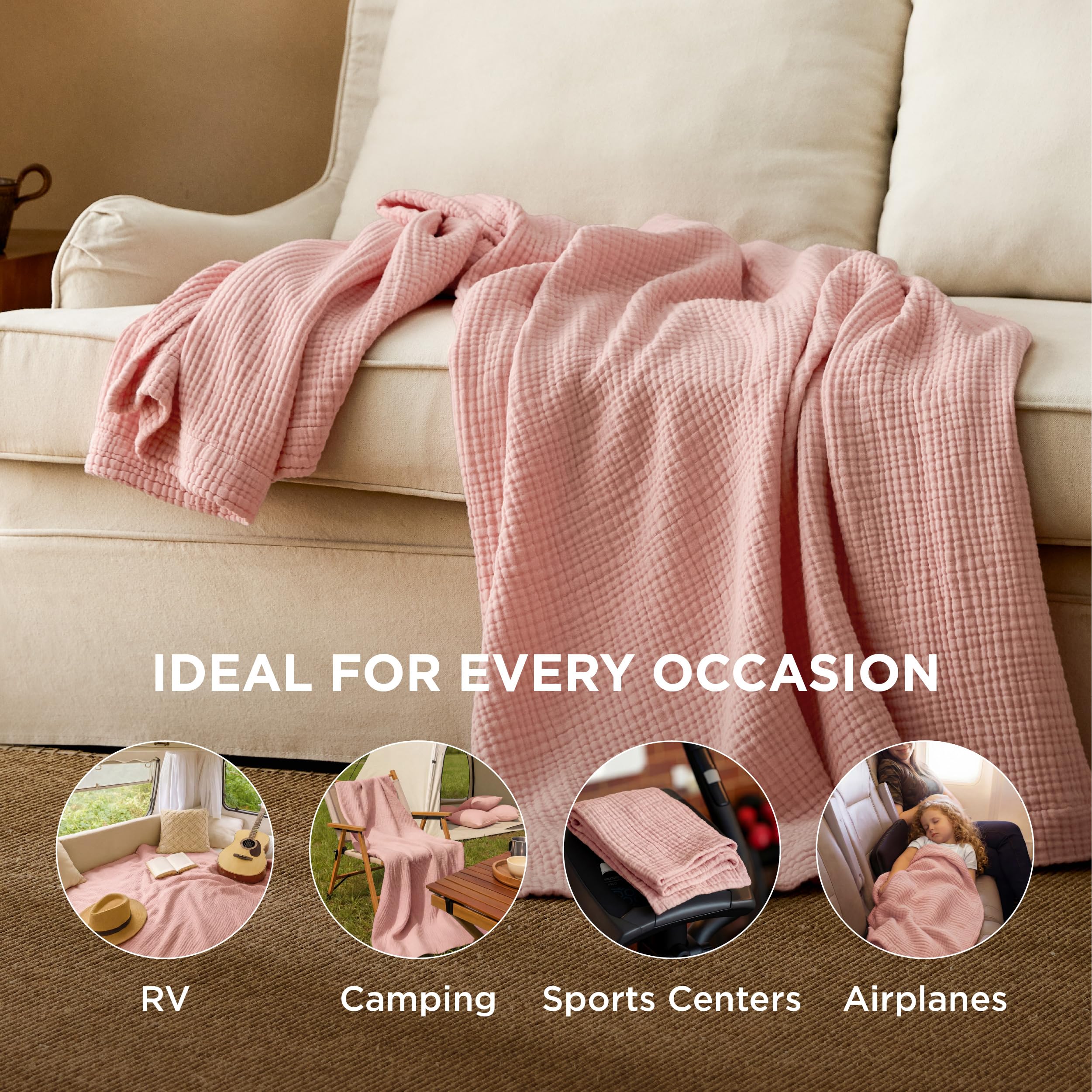 Bedsure ultra-lightweight blanket cozy feel for travel