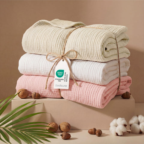 Bedsure skin-friendly cotton muslin blanket gentle touch