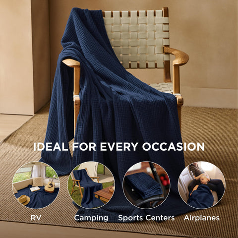 Bedsure ultra-thin muslin blanket offers lightweight warmth for summer nights