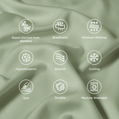 Bedsure natural sage color pillowcase adding calm, versatile look to bed