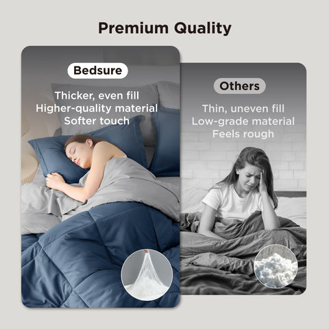 Bedsure navy reversible design showcases dual-tone look for quick room update