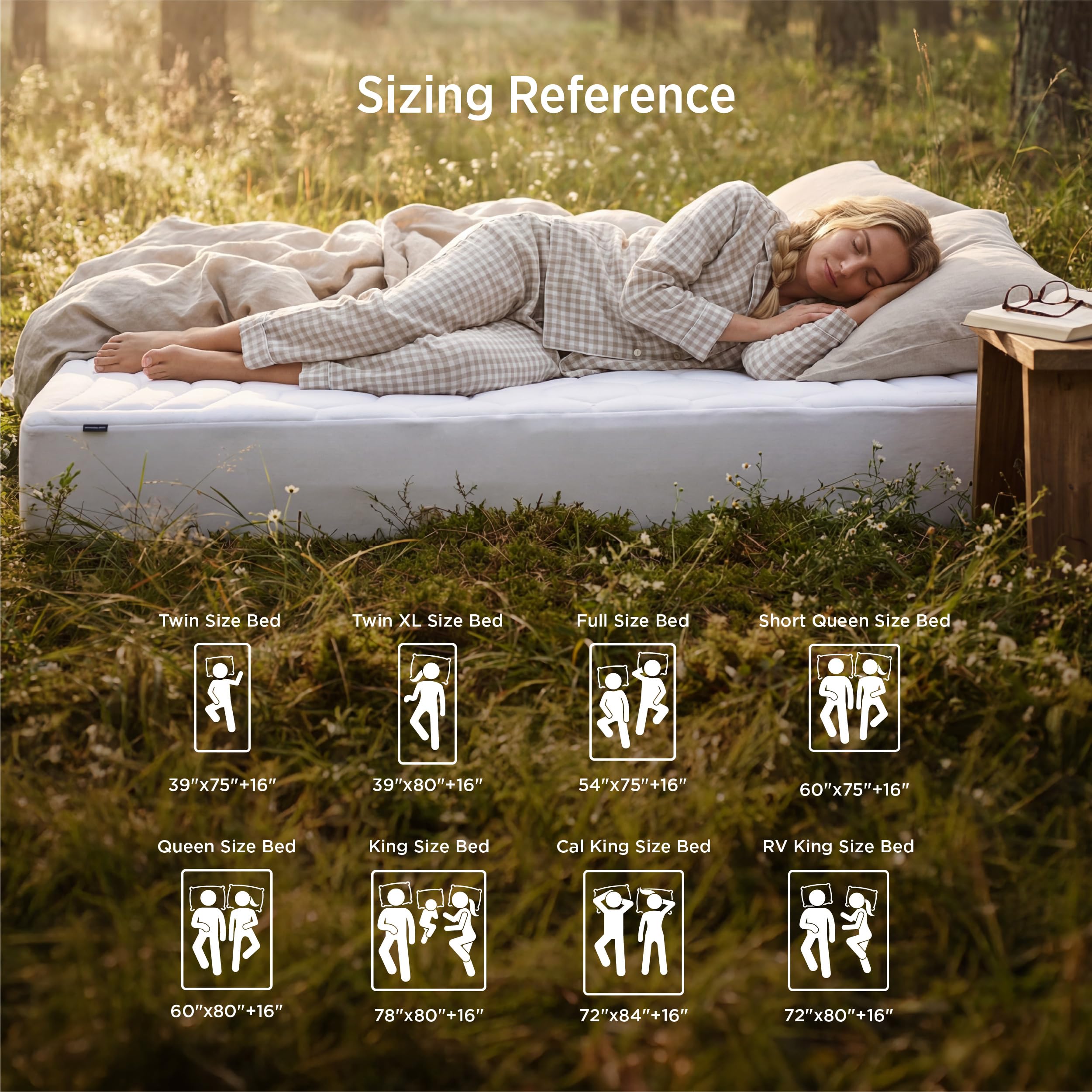 Bedsure noiseless cover illustrating silent nights with comfortable padding