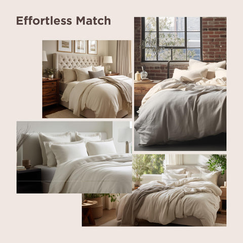 Bedsure Oat Milk durable stitching reinforces seams for long-lasting use.