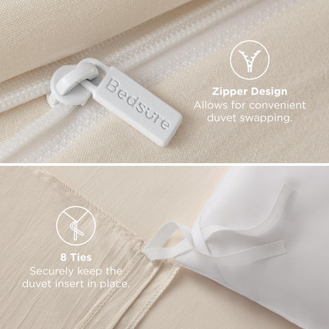 Bedsure Oat Milk duvet cover available in multiple colors to match decor