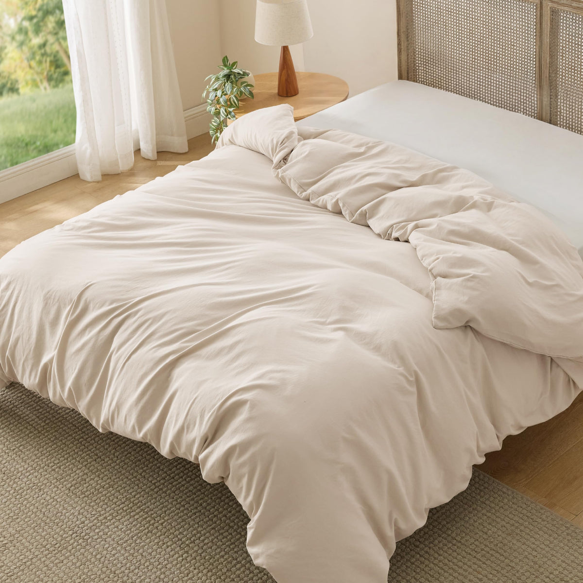 Bedsure Oat Milk duvet cover soft texture for restful sleep