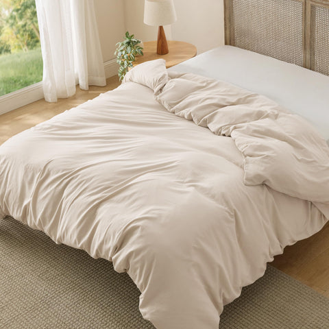Bedsure Oat Milk duvet cover soft texture for restful sleep