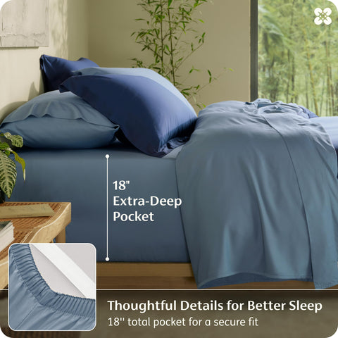 Bedsure OCS-certified bamboo sheets, sustainably sourced and OEKO-TEX 100 certified
