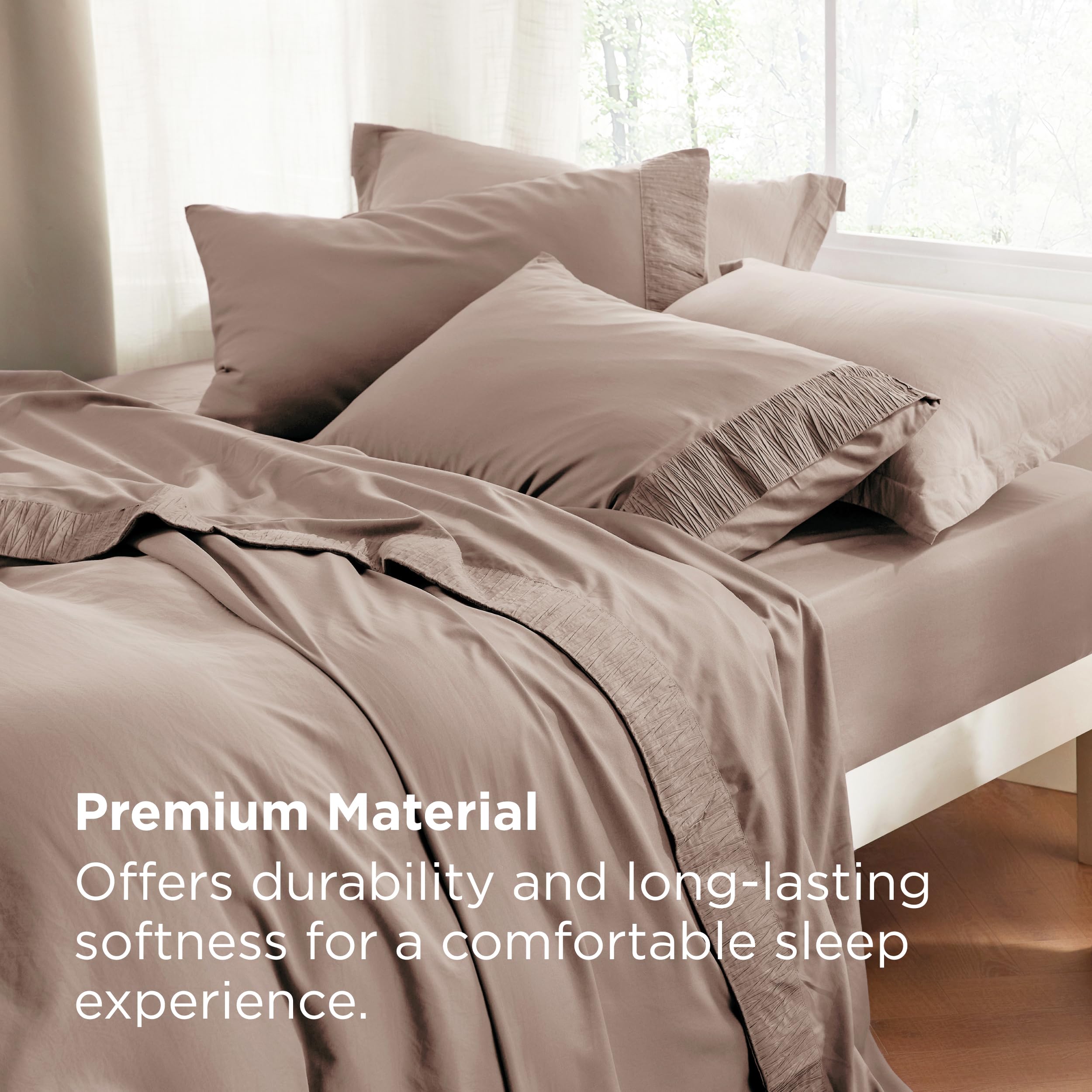 Bedsure oeko-tex-certified king sheet set with skin-friendly materials.
