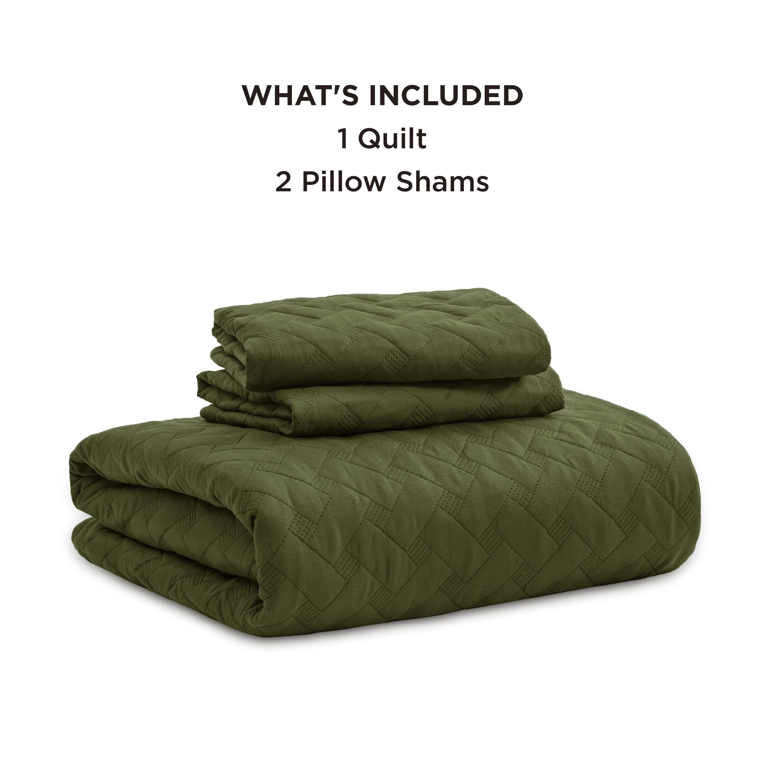 Bedsure olive-green bedding idea complements neutral palettes
