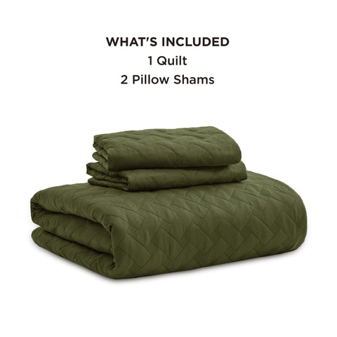 Bedsure olive-green bedding idea complements neutral palettes
