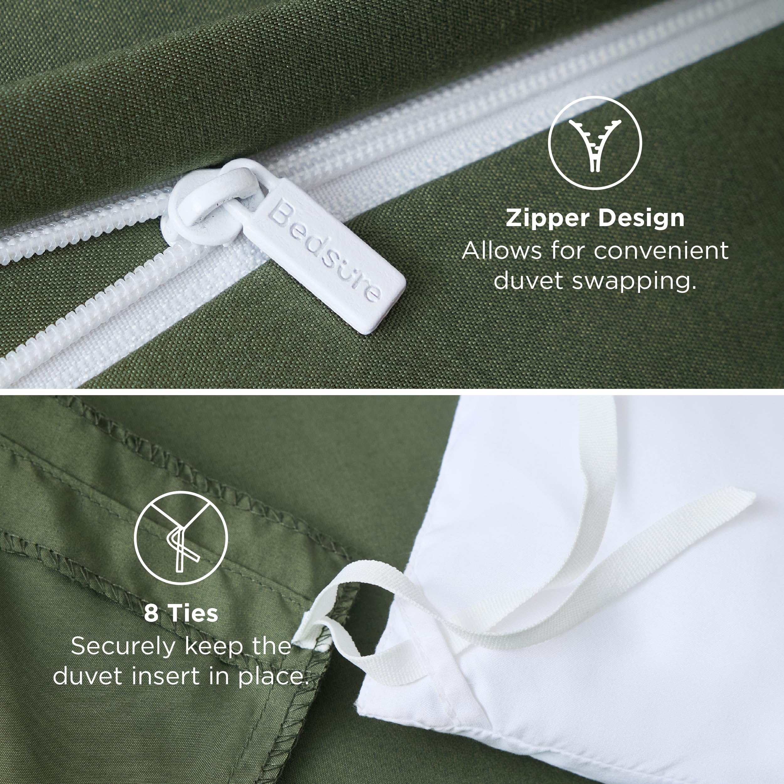 Bedsure olive-green duvet adds stylish color to any room