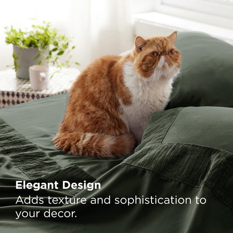 Bedsure olive-green pillowcase 20x30 keeps pillows neatly in place