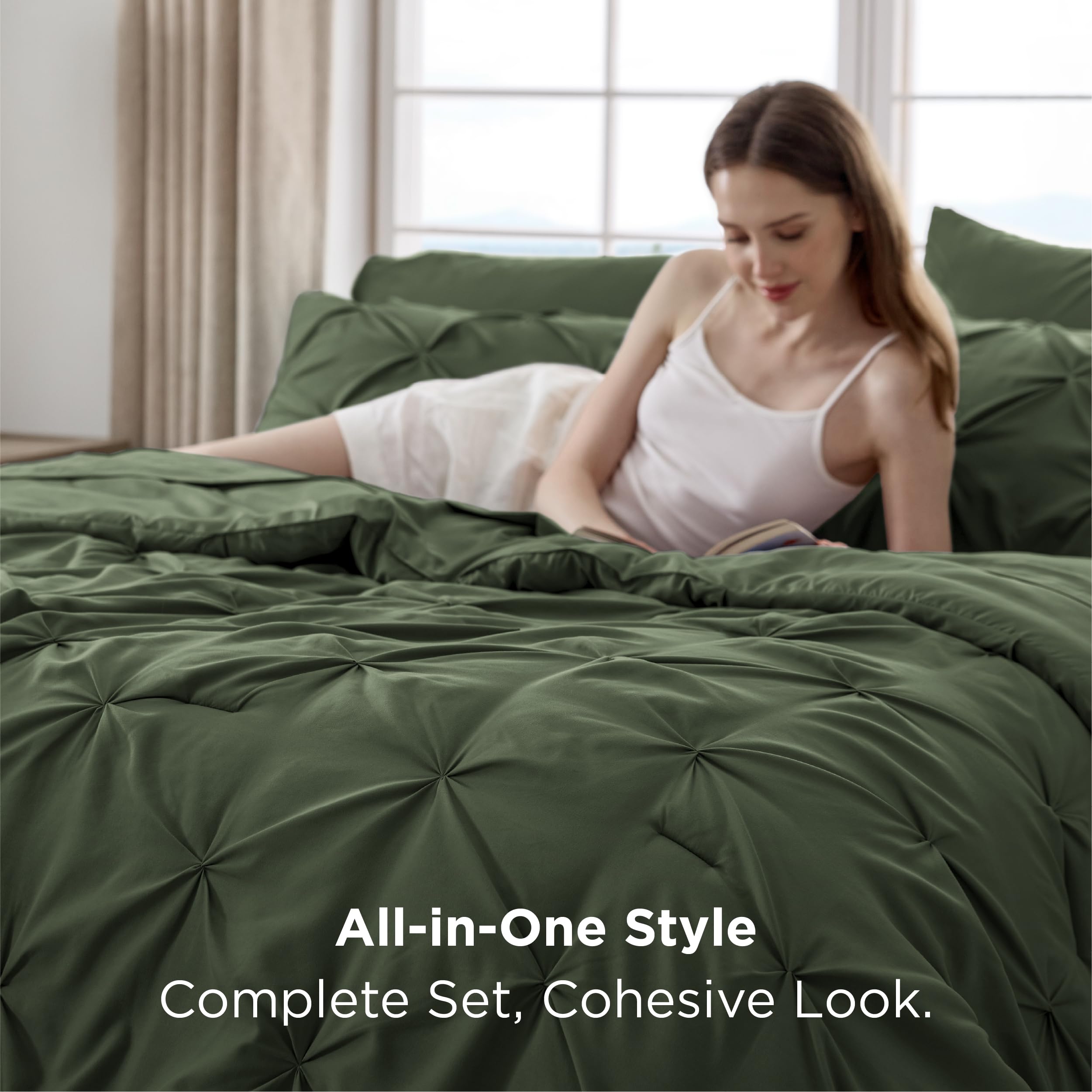 Bedsure olive green pillowcases 20x30 with clean edges