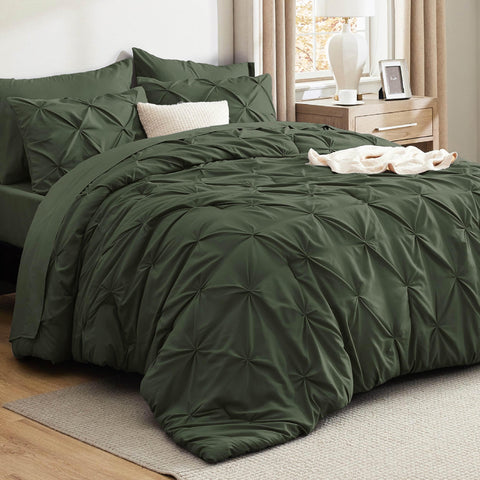 Bedsure olive green queen comforter cover in soft microfiber for restful sleep