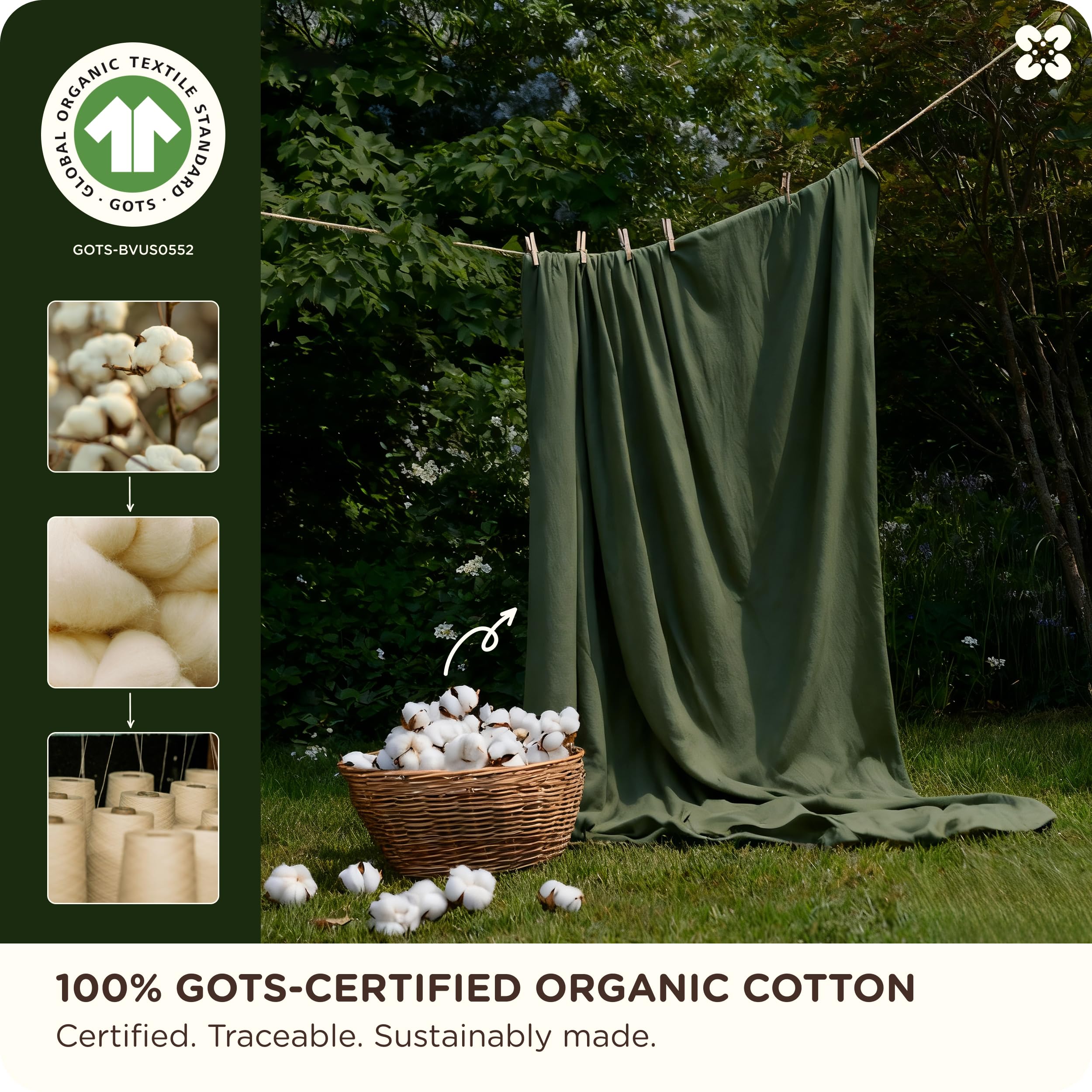 Bedsure olive green sateen sheets show luxurious softness and breathability