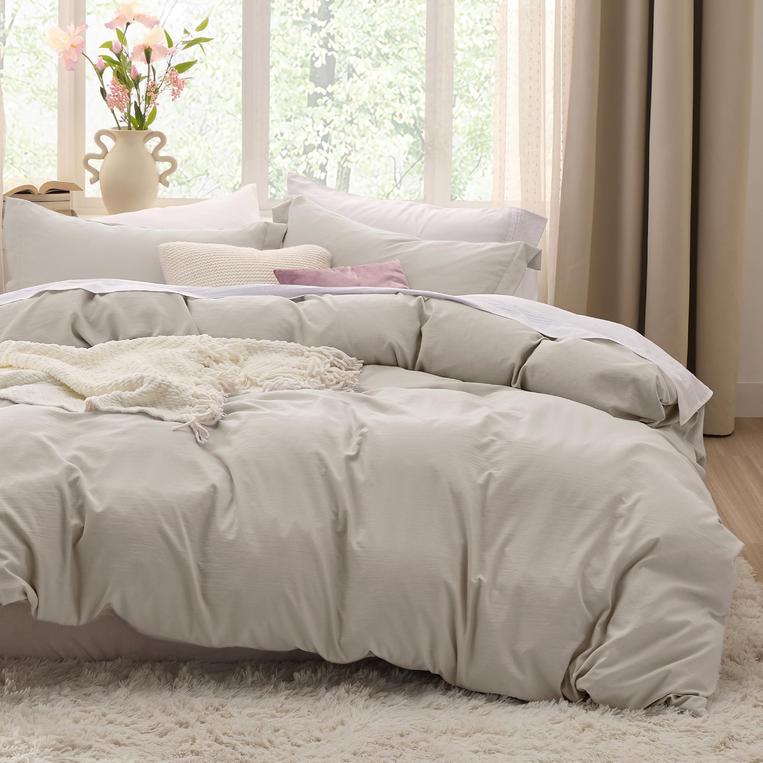 Bedsure oversized king duvet cover 120 by 98 inches in soft microfiber for restful nights.