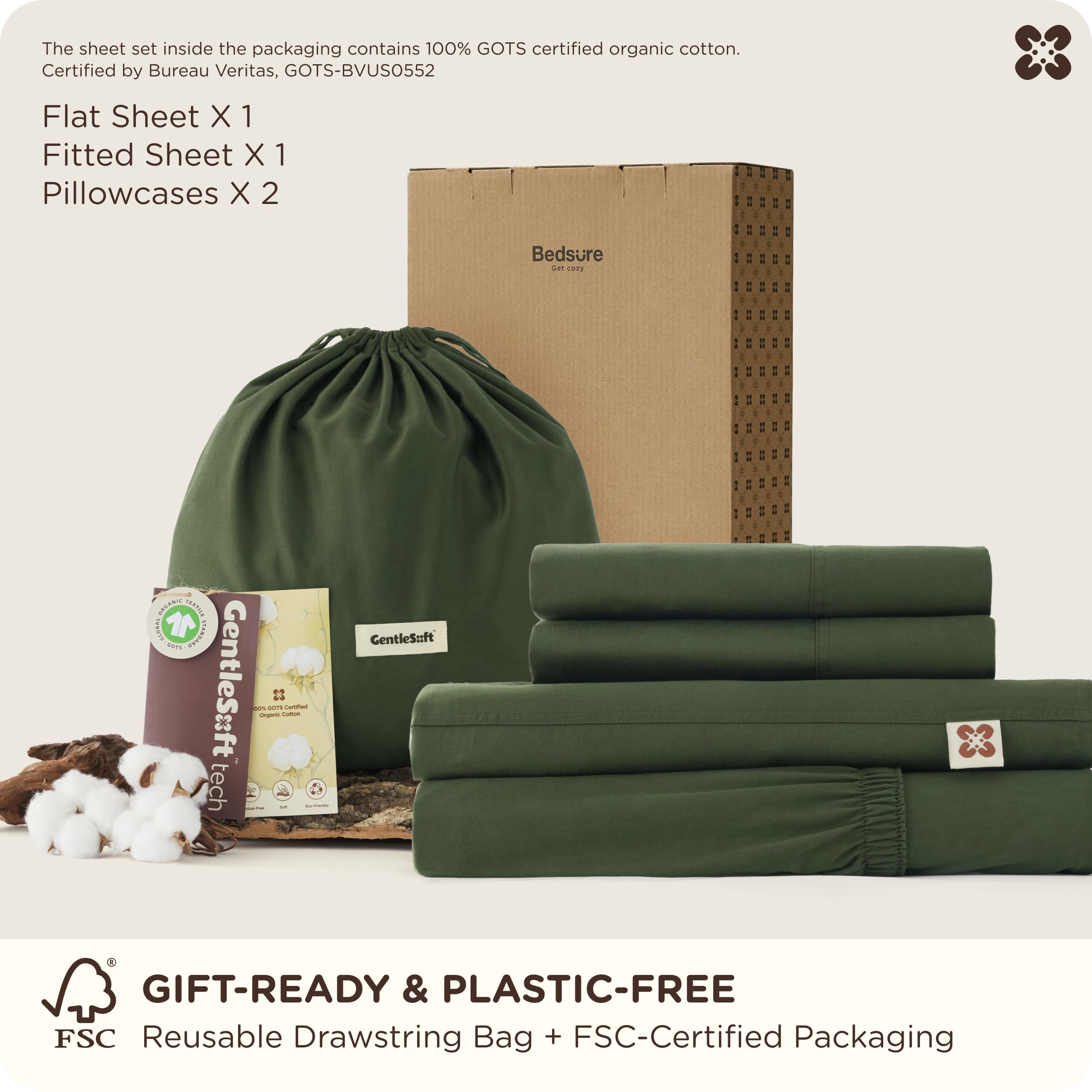 Bedsure FSC-certified packaging and reusable tote support eco-friendly gifting