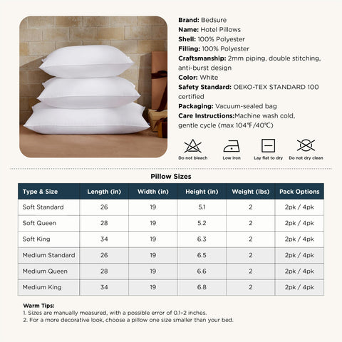 Bedsure machine washable pillow for simple care and longevity.