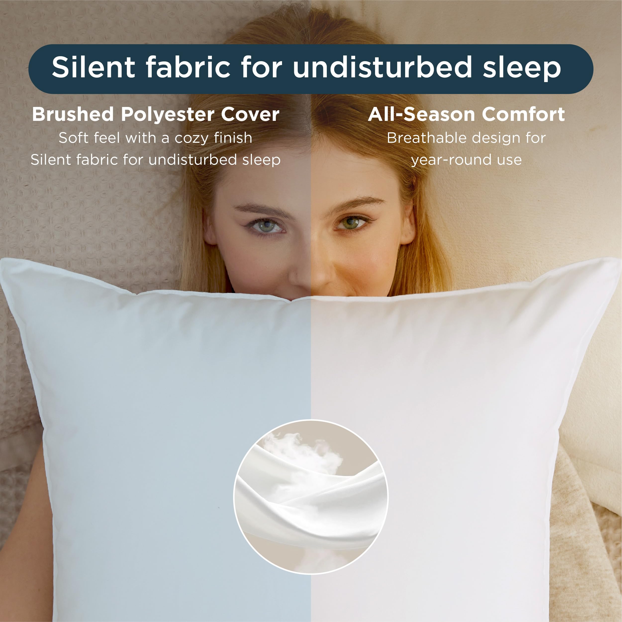 Bedsure pillow 2-pack with hotel-quality comfort for home use.