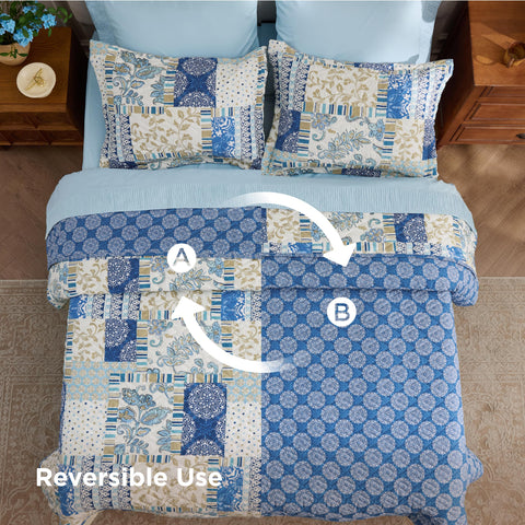 Bedsure patchwork quilt queen set includes two 20x26 inch pillow shams for a cohesive look.