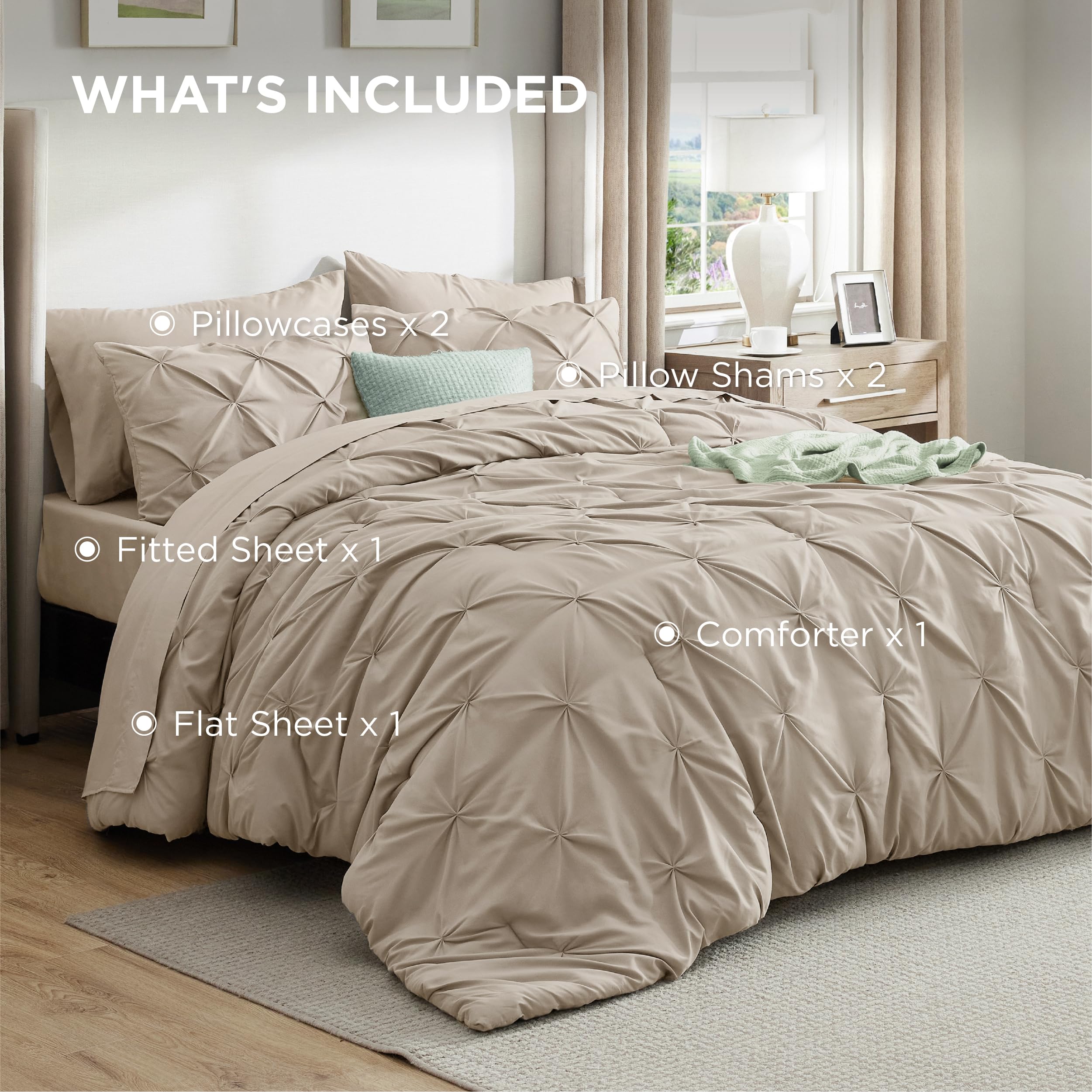 Bedsure pillow shams 20x36 enhance the pinch-pleat look.