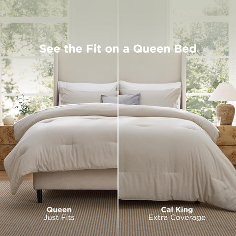 Bedsure beige pillow sham pair (20x26) matching the queen comforter