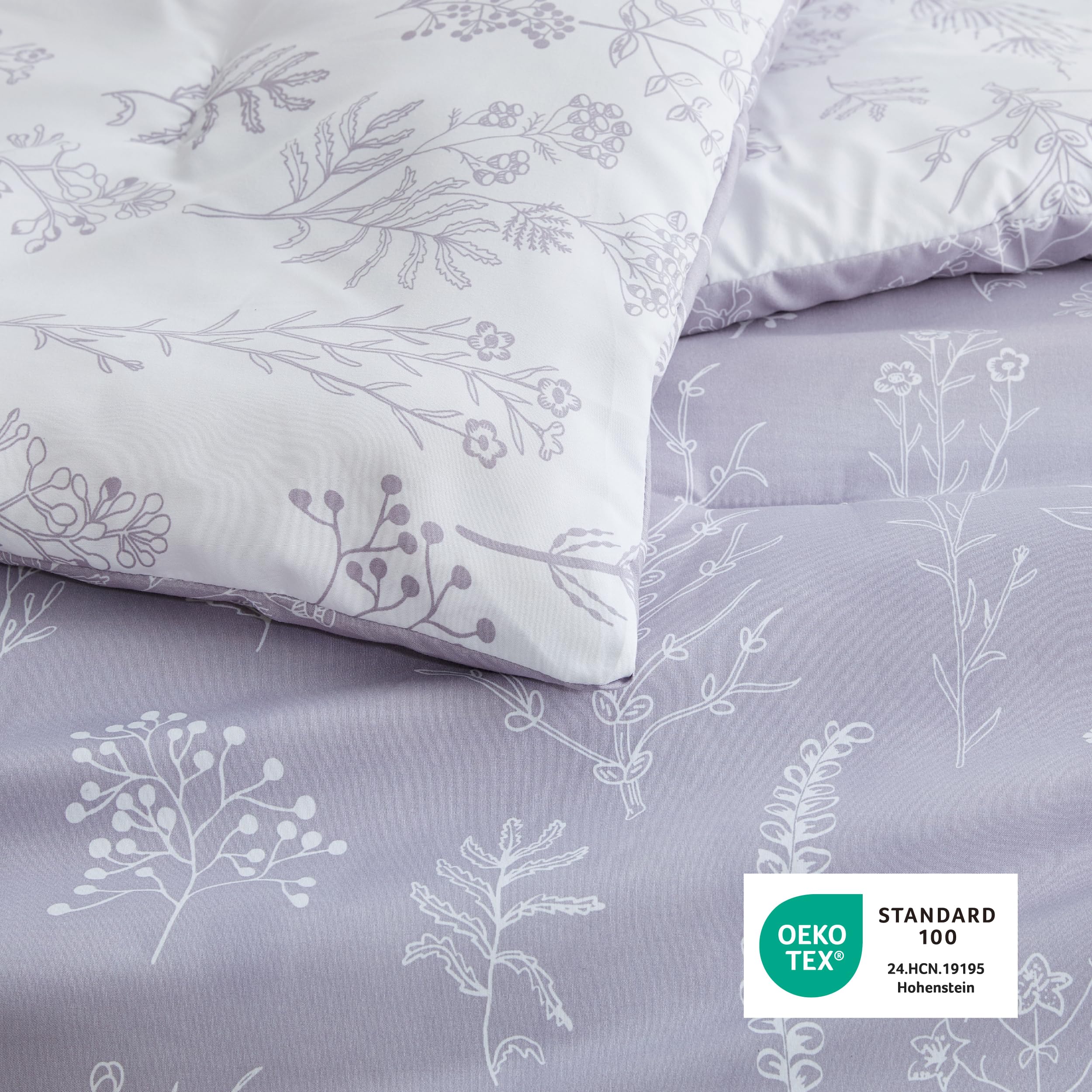Bedsure pillow shams with botanical flowers for coordinated styling.