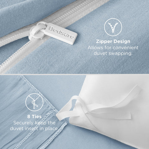 Bedsure pillow shams detail showing coordinated finish and easy styling.