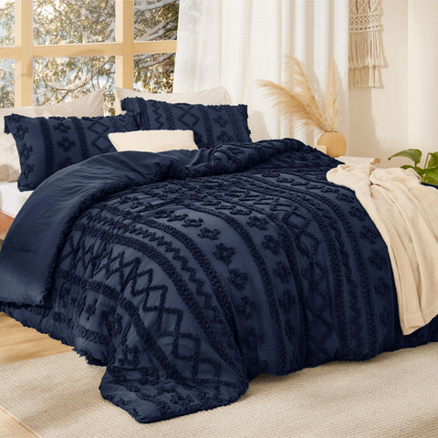 Bedsure queen pillow shams showcase elegant embroidery for a coordinated look.