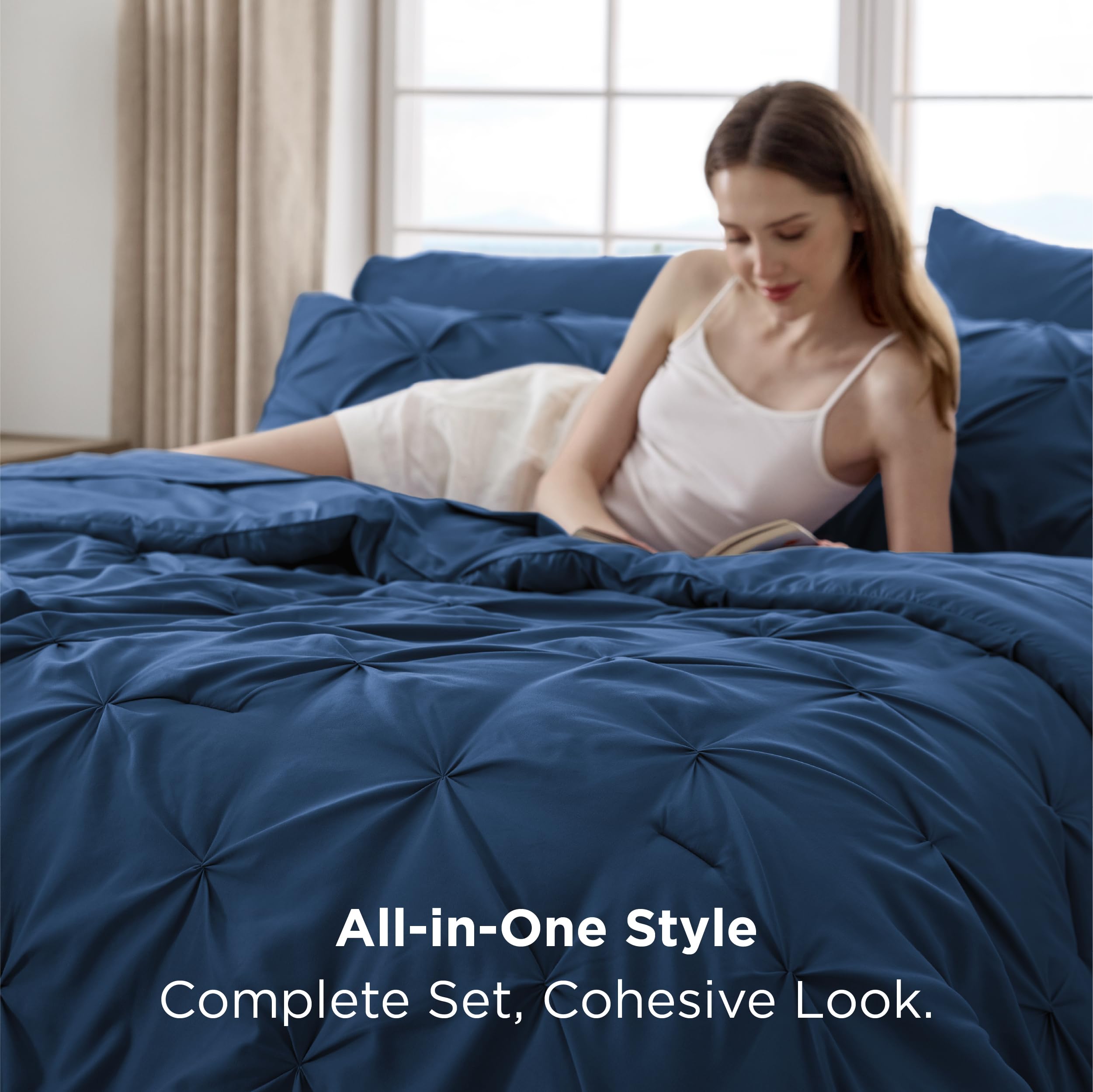Bedsure navy pillowcases 20x30 provide smooth fabric and easy maintenance.