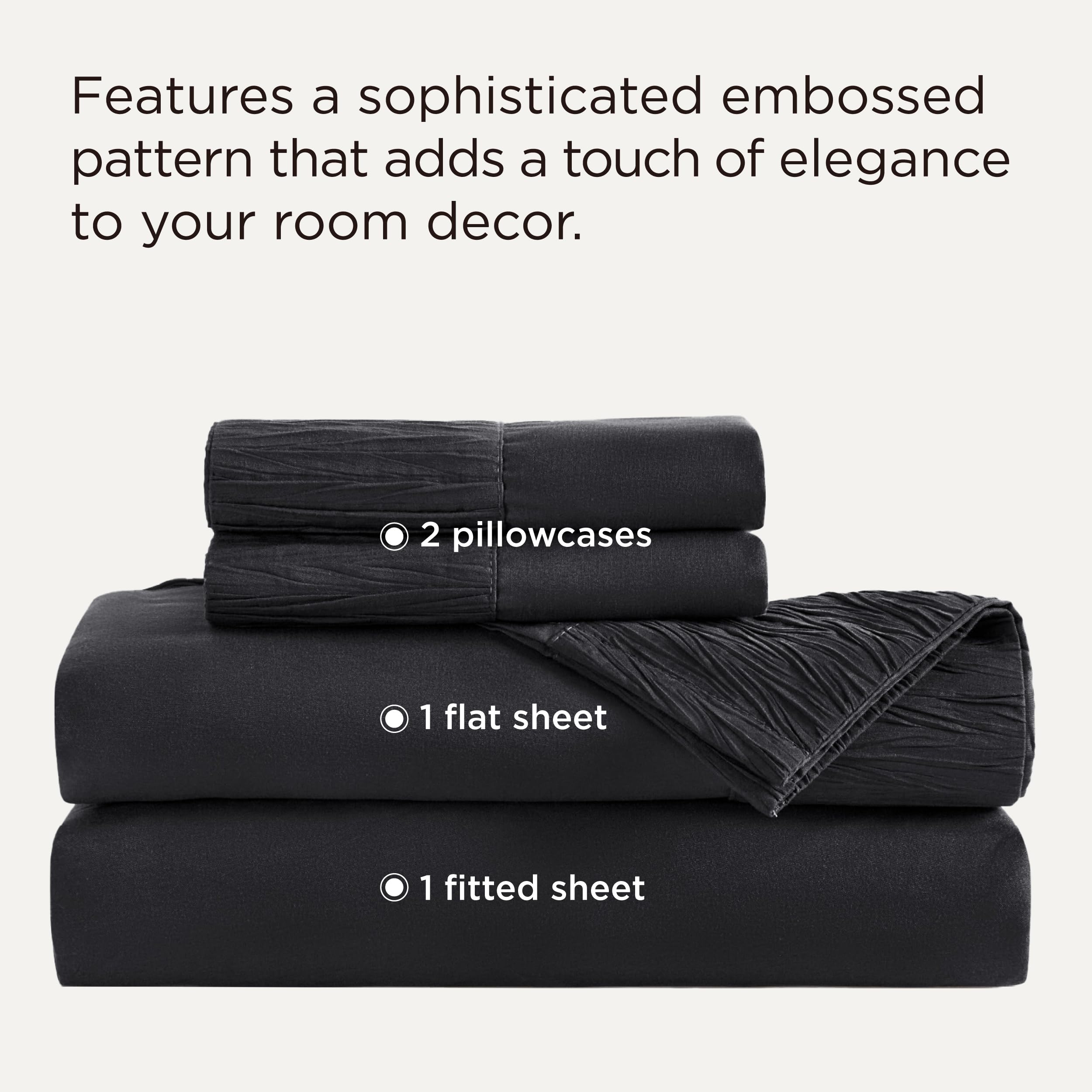 Bedsure pillowcase with ruched hem adds elegant style and secure pillows.