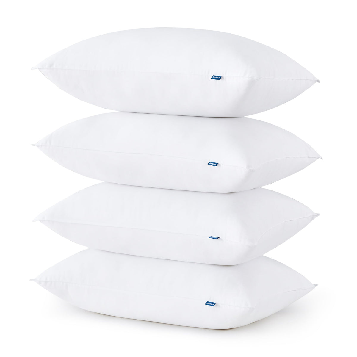Bedsure king-size four-pack pillows, top-view layout for a spacious sleep setup.