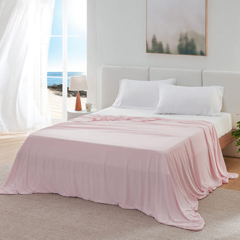 Bedsure pink cooling blanket gift-ready packaging
