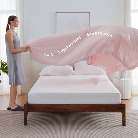 Bedsure pink cooling blanket lightweight for travel
