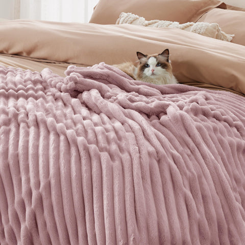 Bedsure soft blanket neatly packaged, ready as a gift.