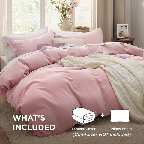 Bedsure pink pillow sham 20x26 completes a cohesive look.